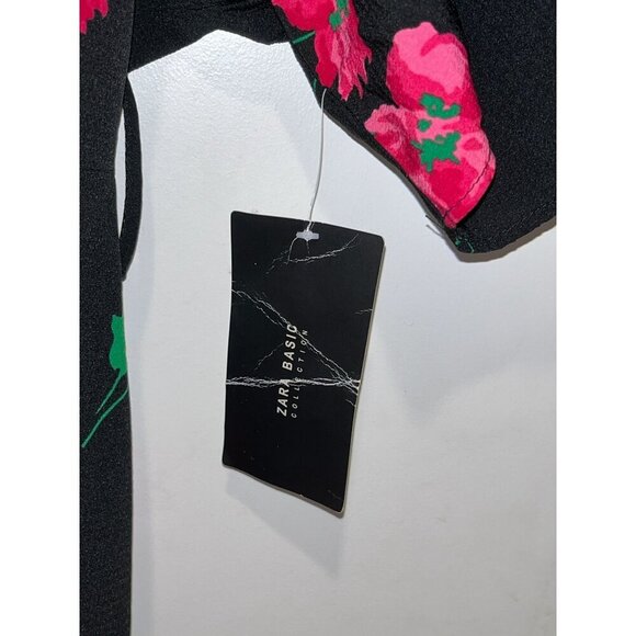 NWT Zara Floral Black Jumpsuit  Women size Large - Picture 3 of 10